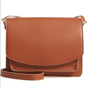 Women’s Faux Leather Brown Crossbody Bag / Purse